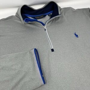 Polo Golf Ralph Lauren 1/4 Zip Pullover Men XXL Gray Performance Wicking Stretch